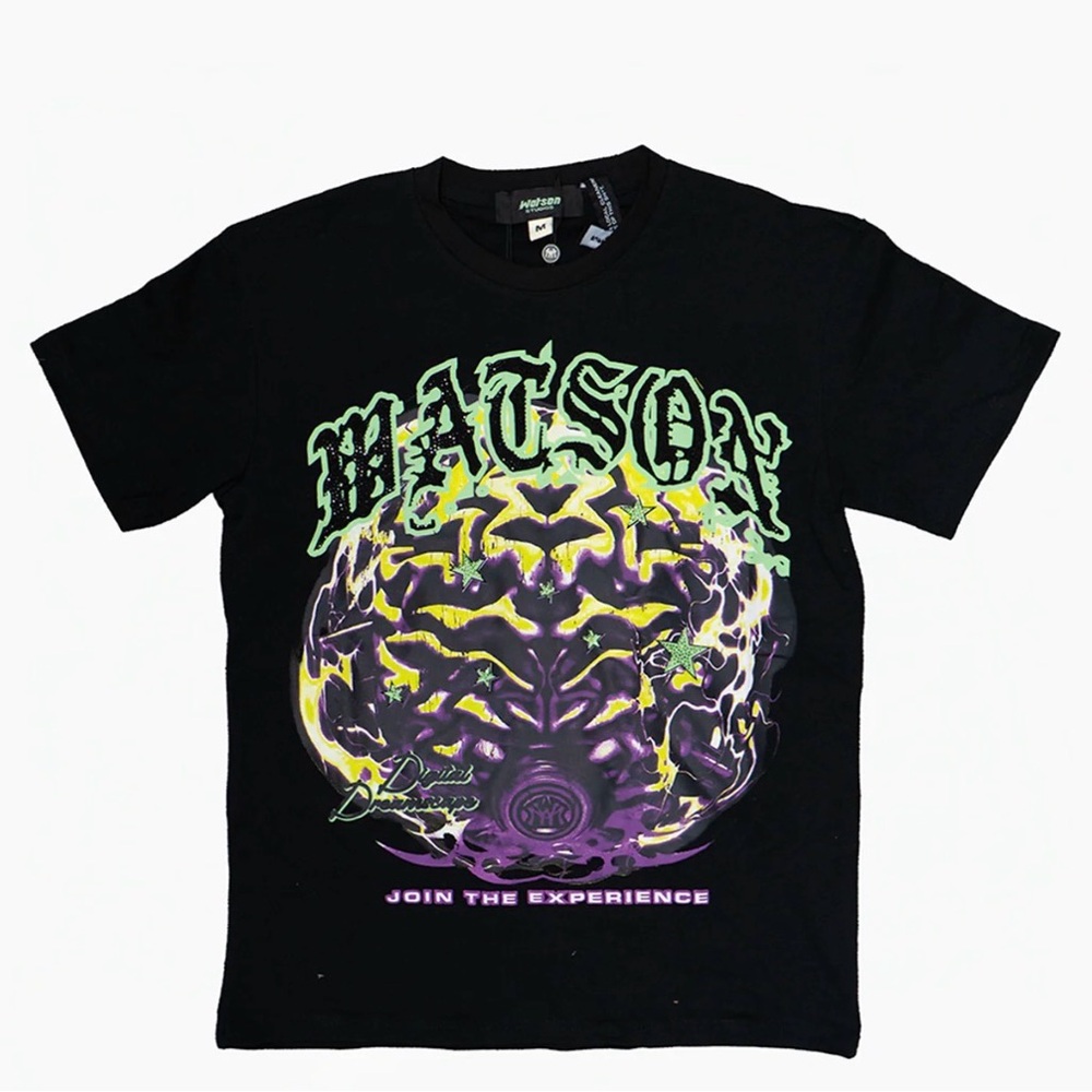 ▪️🧠▪️Watson Black Rhinestones Short-Sleeve Graphic Tee - Size L